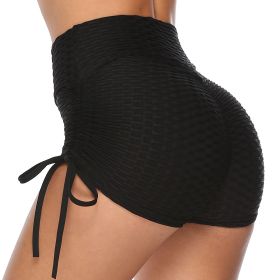 Color: Black, Size: L - European and American bubble shorts bow