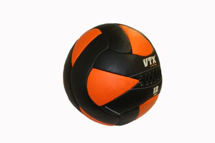 12 lb Leather Wall Ball (Black/Orange)