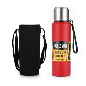 Color: Red, style: D - Large-capacity Thermos Cup Student Portable High-end Sports Bottle