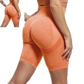 Color: Orange, Size: M-2PCS, quantity:  - Quick-Drying Clothes Running Fitness Five-Point Leggings