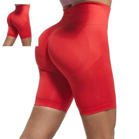 Color: Red, Size: S-2PCS, quantity:  - Quick-Drying Clothes Running Fitness Five-Point Leggings