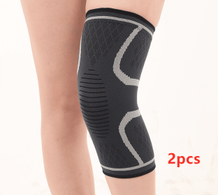 Color: Gray 2pcs, Size: XXL - Knee Support Anti Slip Breathable