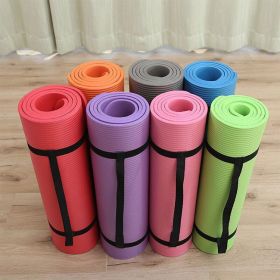 Color: Black With straps, Size: 183x61 - Eco-friendly NBR Yoga Mat