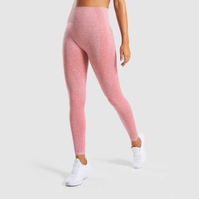 Color: Light pink, Size: S - High Waist Seamless Push-up Sports Women Fitness Running Yoga Pants