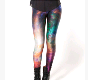 Color: L3007, Size: XXXXL - Star digital printing pencil pants feet pants starry leggings