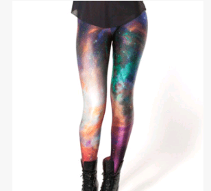 Color: L3007, Size: XXXXL - Star digital printing pencil pants feet pants starry leggings