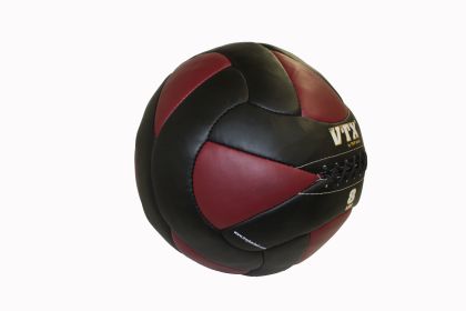8 lb Leather Wall Ball (Black/Maroon)