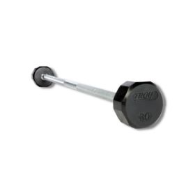 20 lb 12-Sided Solid Rubber Straight Barbell
