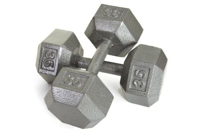 50 lb Hex Gray Cast Iron Dumbbell