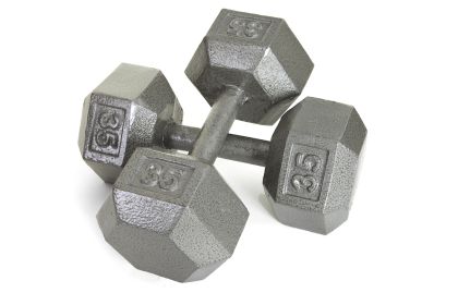 2 lb Hex Gray Cast Iron Dumbbell