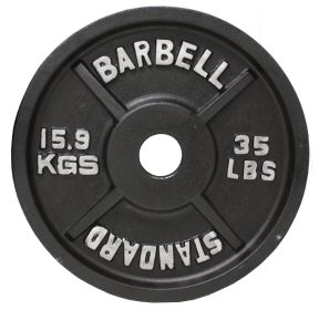 35 lb Economy Black Cast Iron Olympic Plate