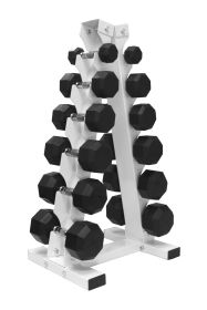A-Frame Rack W/ 5lbs-30lbs set of Rubber Dumbbells (GADR-6 loaded with SD-R)