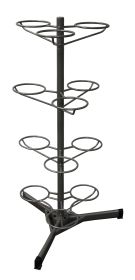 Vertical 4 Tier, Rotating Fitness Ball Rack. Stores up to 12 balls.