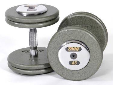30 lb Pro-Style Iron Dumbbell with Contoured Handle and Chrome Endcaps