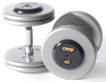 17.5 lb Pro-Style Iron Dumbbell with Contoured Handle and Rubber Endcaps