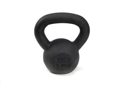 15 lb Black Cast Iron Kettlebell