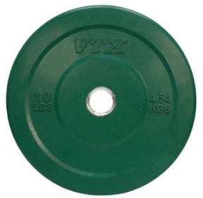 10lbs Olympic 2" Solid Bumper plate with steel insert-Green (not sold by pound)