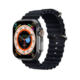 C800ultra Smart Watch Heart Rate Blood Pressure Monitoring Multi-functional Bluetooth Watch Black Case Black Watch Band