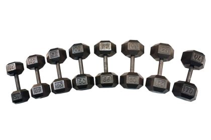 8-Sided Rubber Encased Dumbbell 5-50lbs (5lb Increments)