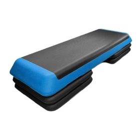 43 Inches Height Adjustable Fitness Aerobic Step with Risers-Blue - Color: Blue
