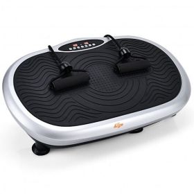 Mini Vibration Body Fitness Platform with Loop Bands-Silver - Color: Silver