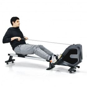 Folding Magnetic Rowing Machine with Monitor Aluminum Rail 8 Adjustable Resistance