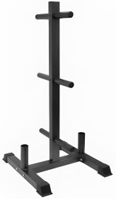 Deluxe Olympic Plate Rack with Dual 2" Olympic Bar Holders