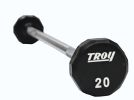 Horizontal Barbell Rack w/Solid Head Urethane Straight Barbells - 20lbs to 110lbs (1ea BB-10 loaded with 10ea TSB-U Barbells)