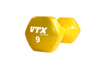 9 lb Vinyl Hex Dumbbell (Yellow)