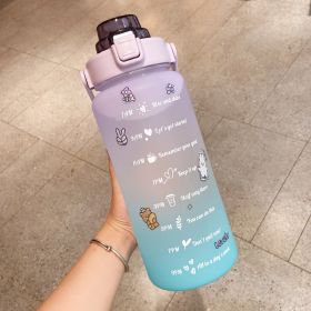 Color: 4style - Stickers Water Bottle With Straw 2000ml Cute Portable Scale Bottle