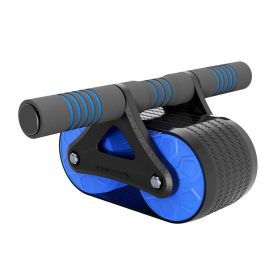 Abdominal Exercise Ab Roller Wheel Core Workout Equipment with Automatic Rebound Assistance and Resistance Springs with Ergonomic Handle  - blue