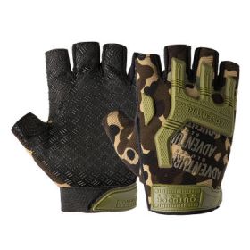 Military Airsoft Gloves Army Tactical Shooting Gloves Combat Men Outdoor Hiking Riding Anti-Slip Half / Full Finger Gloves - camo - L