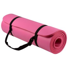 1/2-Inch High Density Foam Exercise Yoga Mat Anti-Tear with Carrying Strap  71" x24" - Pink