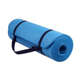 1/2-Inch High Density Foam Exercise Yoga Mat Anti-Tear with Carrying Strap  71" x24" - Blue