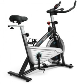 Indoor Gym 30 lbs Magnetic-Resistance Flywheel Fixed Training Bicycle - Black & Silver - Professional Exercise Bikes