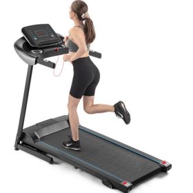 Electric Motorized Treadmill with Audio Speakers; Max. 10 MPH and Incline for Home Gym AL - MS195828AAA
