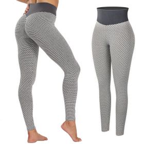 TIK Tok Leggings Women Butt Lifting Workout Tights Plus Size Sports High Waist Yoga Pants Light Grey - M