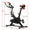With Heart Rate Sensor And LCD Display Indoor Stationary Sports Bicycle - Black With Red - Professional Exercise Bikes