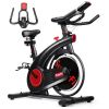 Gym Home Stationary 20 lbs Silent Belt Flywheel Exercise Bike - Black & Red - Professional Exercise Bikes