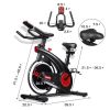 Gym Home Stationary 20 lbs Silent Belt Flywheel Exercise Bike - Black & Red - Professional Exercise Bikes