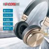Premium Bluetooth Wireless Noise Cancelling 5.0 USB Over Head Ear Stereo Headphone Ultra Soft Pads Headset Mic Gaming 5 Core (Golden) - Grey