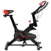 With Heart Rate Sensor And LCD Display Indoor Stationary Sports Bicycle - Black With Red - Professional Exercise Bikes