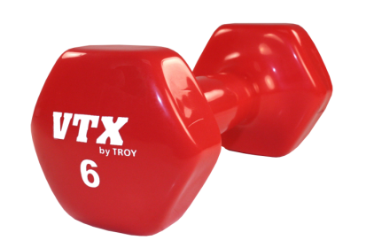 6 lb Vinyl Hex Dumbbell (Bright Red)